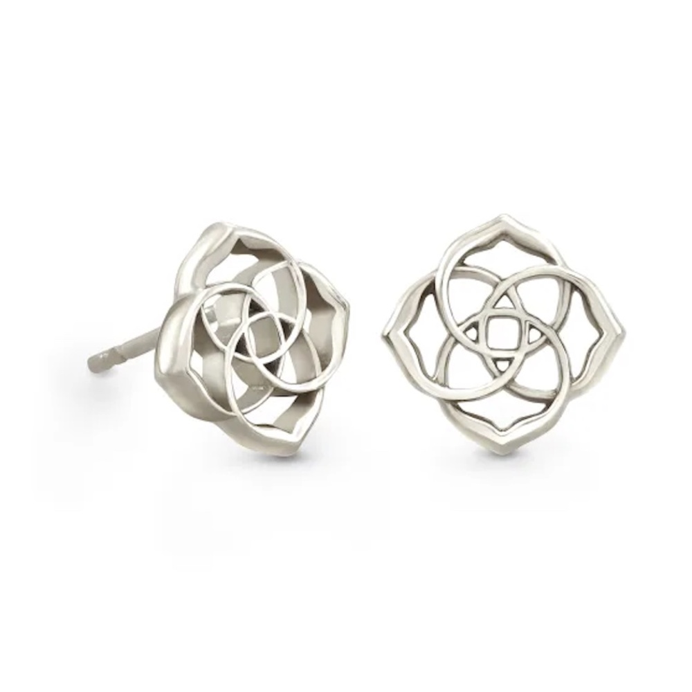 Kendra Scott Silver Logo Dira Stud Earrings